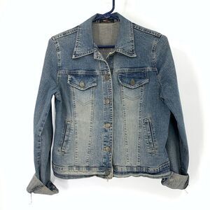 Two G Jeans Stretch Denim Trucker Style Jacket L